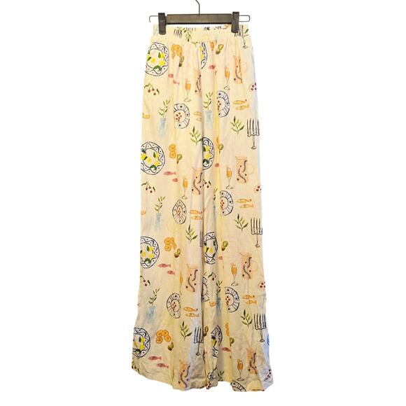 VRG GRL linen blend tropical fish wide leg pants nwot - Picture 1 of 5